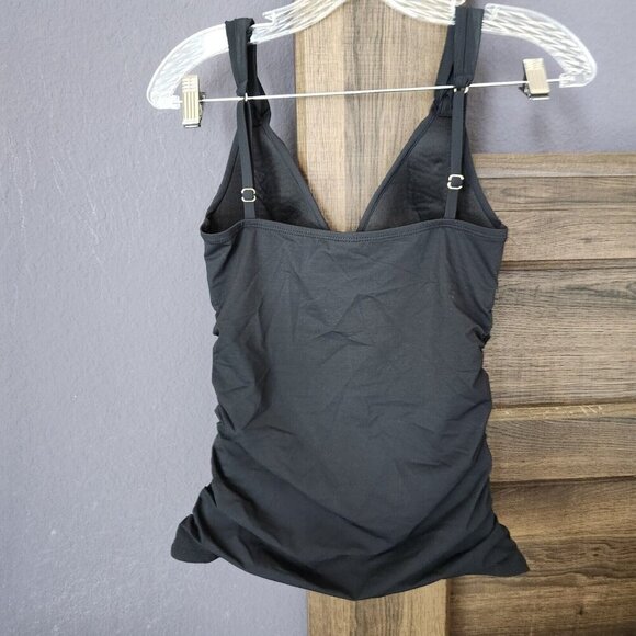 Tommy Bahama Swim Tank Top Women's Small Black Tankini Bikini Halter Ruched - Picture 6 of 10